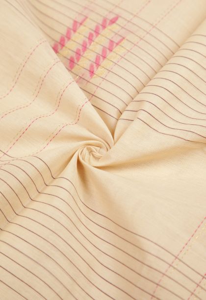 Alabaster White Kovai Cotton Sarees with Without Zari Zari Checks
