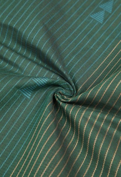 Forest Green Kovai Cotton Sarees with Without Zari Zari Stripes