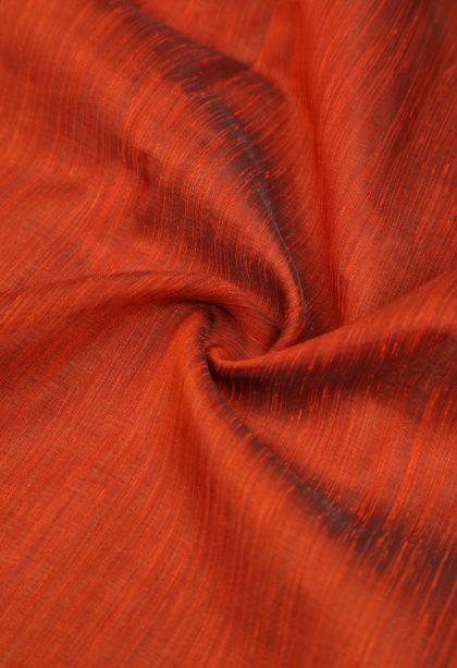 Tiger Orange Tussar Saree with Without Zari Zari Plain