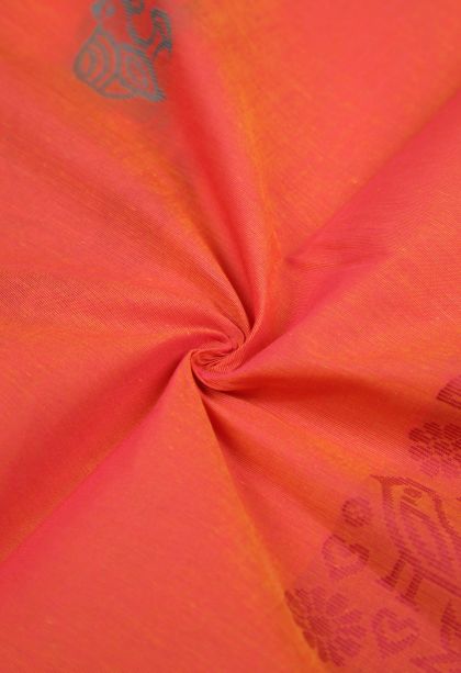 Strawberry Pink Kovai Cotton Sarees with Without Zari Zari Buttis (small Dots Or Motifs)