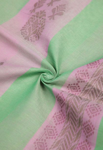 Ballet Pink Kovai Cotton Sarees with Without Zari Zari Stripes