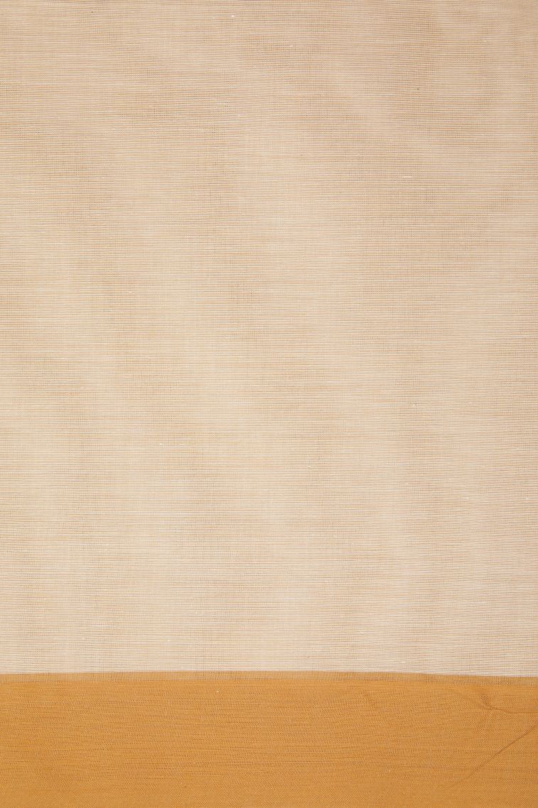 Cream White Kovai Cotton Sarees with Without Zari Zari Buttis (small Dots Or Motifs) view 3