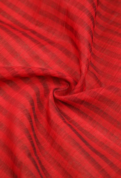 Rose  Red Tussar Saree with Without Zari Zari Stripes