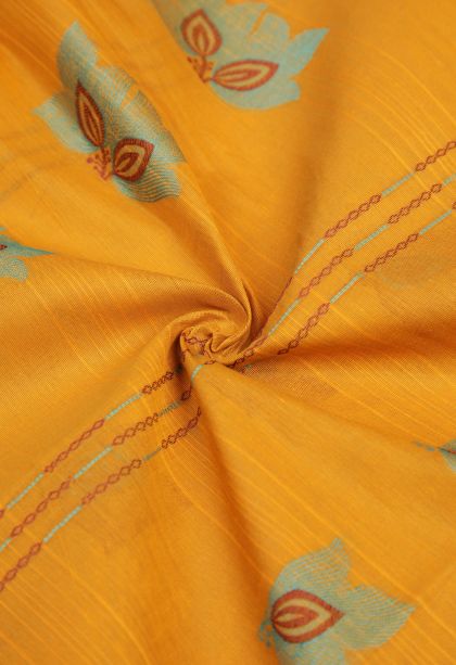 Honey Orange Kovai Cotton Sarees with Without Zari Zari Buttis (small Dots Or Motifs)