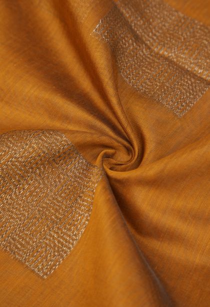 Gold Silk Cotton Sarees with Bronze Zari Buttis (small Dots Or Motifs)