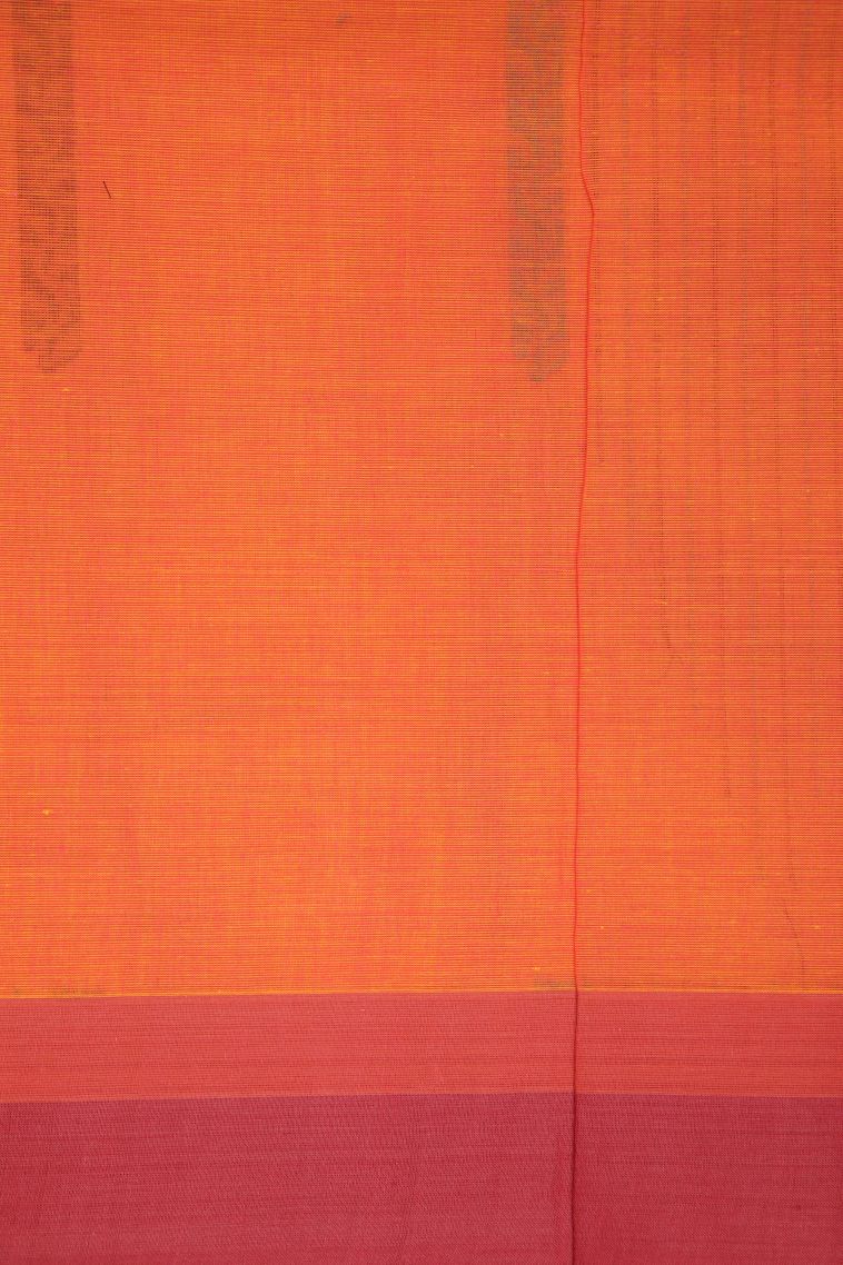 Coral Pink Kovai Cotton Sarees with Without Zari Zari Stripes view 3