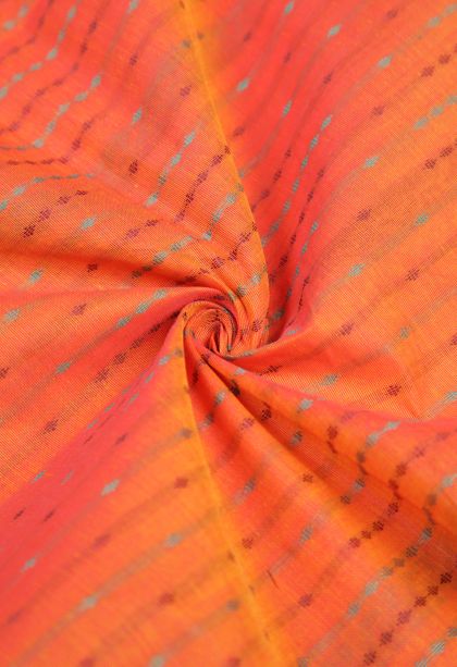 Coral Pink Kovai Cotton Sarees with Without Zari Zari Stripes