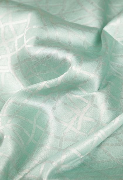 Arctic Blue Tussar Saree with Silver Zari Floral Patterns