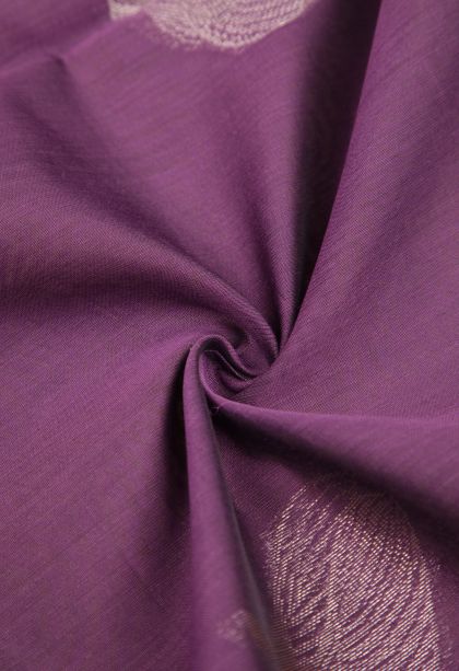 Lavender Purple Silk Cotton Sarees with Without Zari Zari Buttis (small Dots Or Motifs)