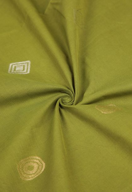 Mint Green Pure Handloom Kovai Cotton with Without Zari Zari Buttis (small Dots Or Motifs)