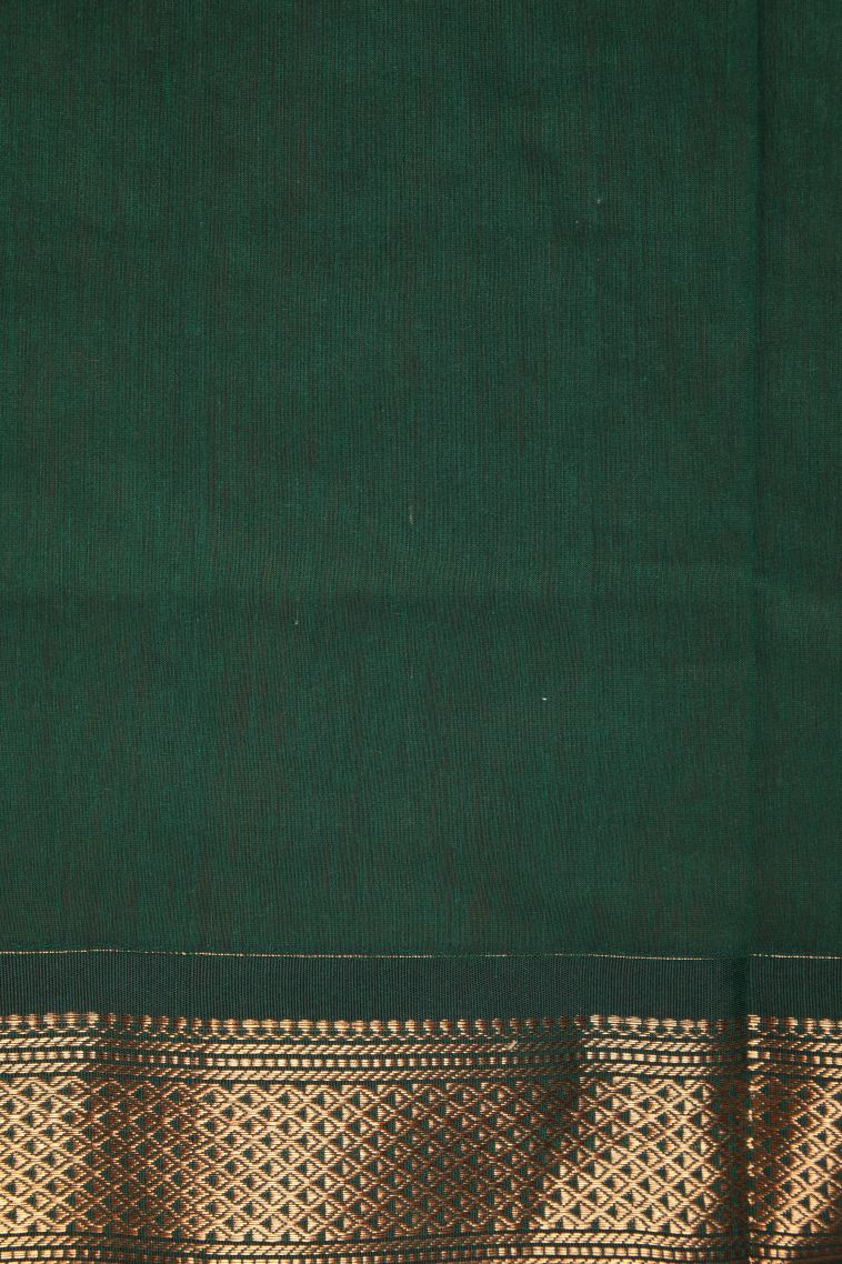 Tiger Orange Kalyani Cotton with Without Zari Zari Plain view 3
