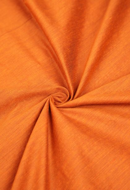 Tiger Orange Kalyani Cotton with Without Zari Zari Plain