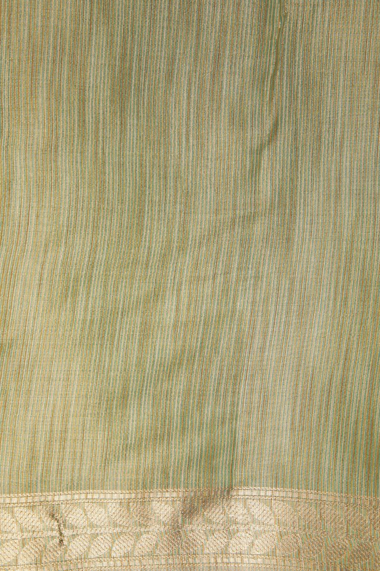 Mint Green Tussar Saree with Without Zari Zari Floral Patterns view 3