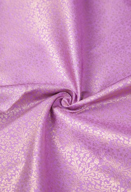 Lavender Purple Samudrika Pattu with Copper Zari Floral Patterns