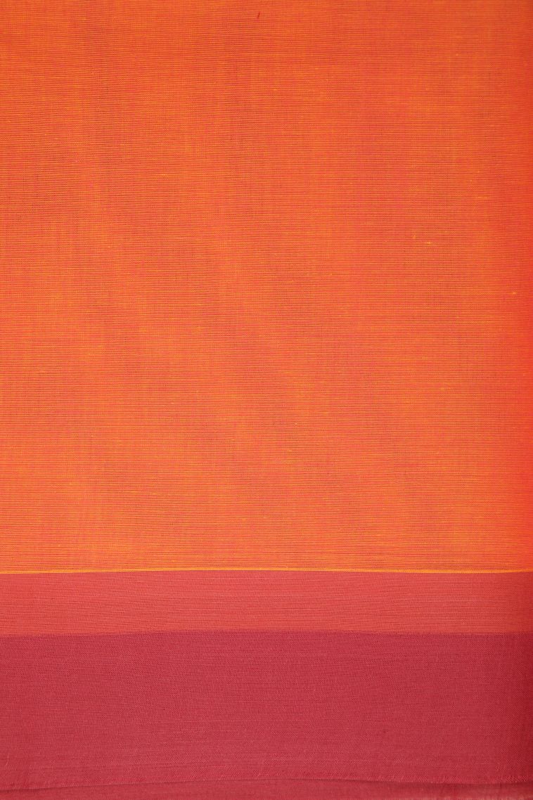 Coral Pink Kovai Cotton Sarees with Without Zari Zari Stripes view 3
