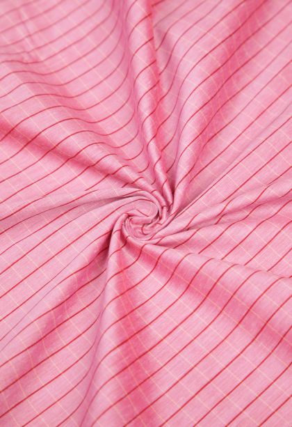 Ballet Pink Kalyani Cotton with Without Zari Zari Checks