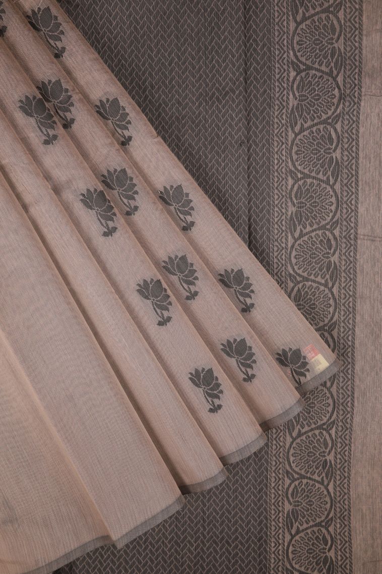 Peanut Brown Silk Cotton with Without Zari Zari Buttis (small Dots Or Motifs) view 1