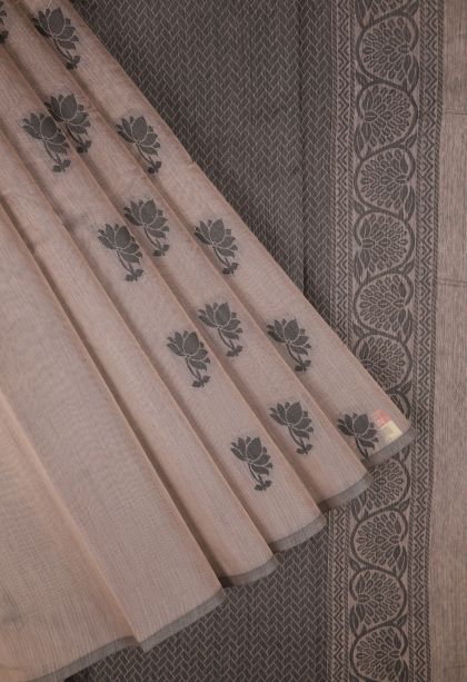 Peanut Brown Silk Cotton with Without Zari Zari Buttis (small Dots Or Motifs)