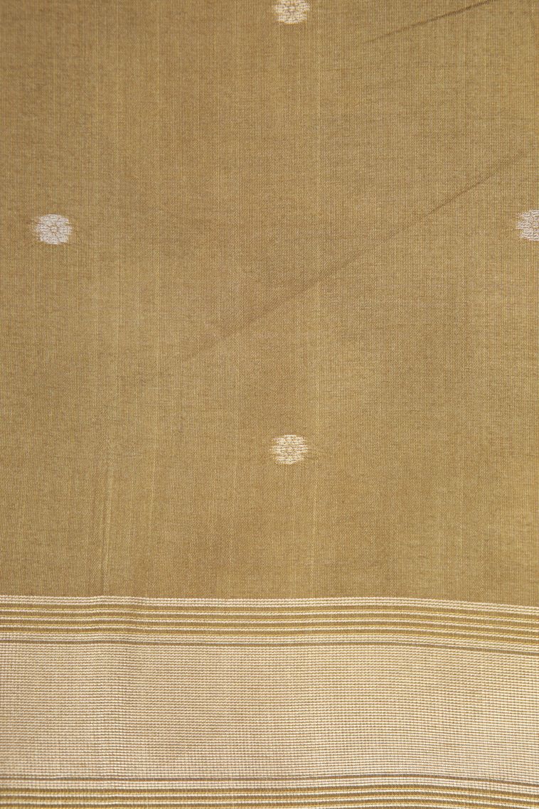 Rosewood Pink Tussar Saree with Silver Zari Stripes view 3