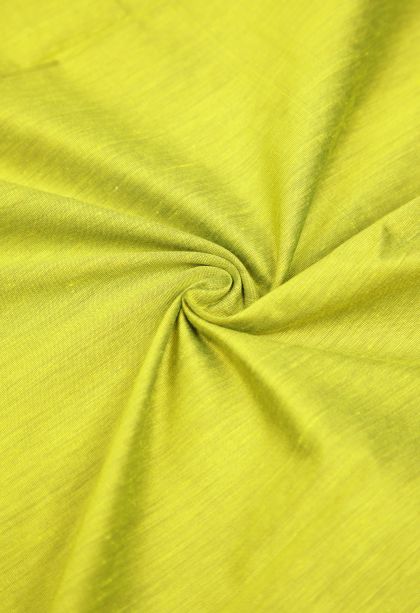 Chartreuse Green Kalyani Cotton with Without Zari Zari Plain