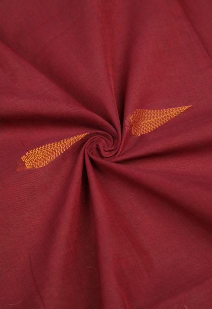 Berry Red Pure Handloom Kovai Cotton with Without Zari Zari Buttis (small Dots Or Motifs)