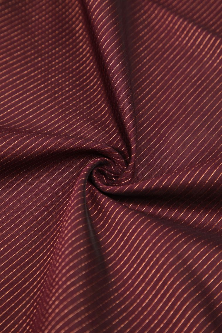 Amethyst Purple Silk Cotton Sarees with Copper Zari Stripes view 4