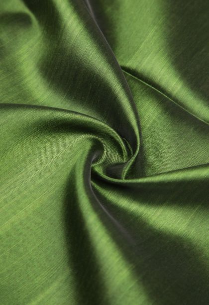 Basil Green Tussar Saree with Without Zari Zari Plain