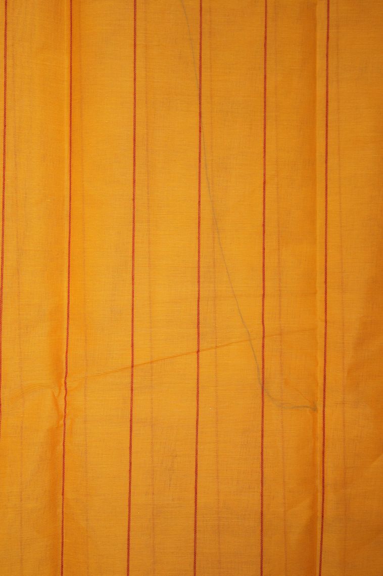 Honey Orange Kanchi Cotton Sarees with Gold Zari Buttis (small Dots Or Motifs) view 3