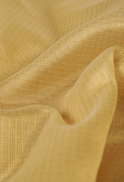 Macaroon Yellow Fancy Saree with Copper Zari Plain