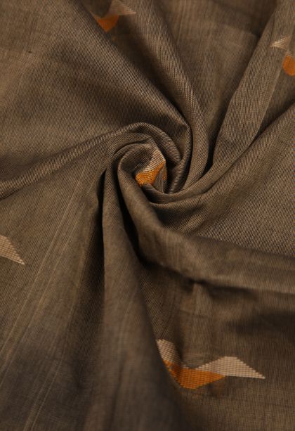 Peanut Brown Kanchi Cotton Sarees with Without Zari Zari Animal And Bird Motifs