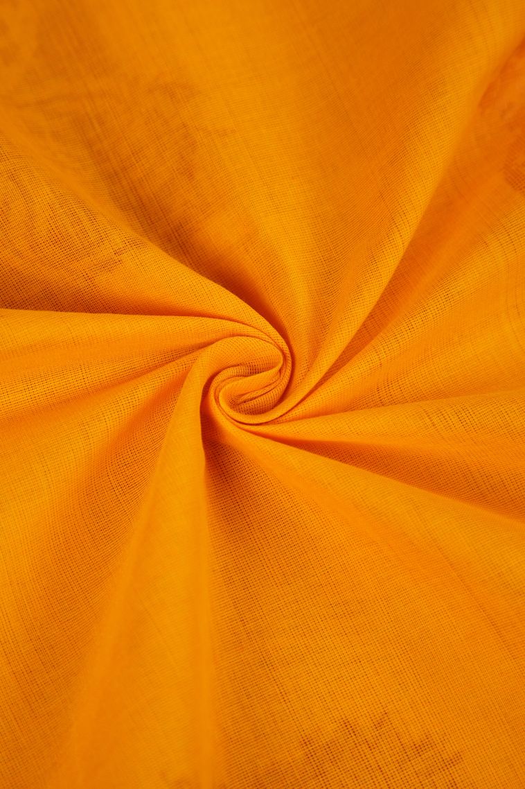 Honey Orange Pure Handloom Kovai Cotton with Without Zari Zari Floral Patterns view 4