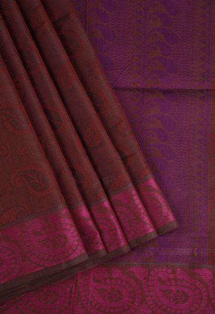 Lipstick Red Kovai Cotton Sarees with Without Zari Zari Manga
