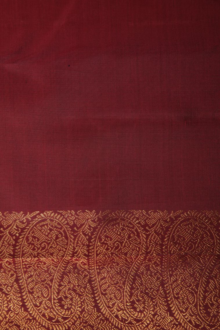 Bottle Green Kanchipuram Silk Sarees with Gold Zari Buttis (small Dots Or Motifs) view 3
