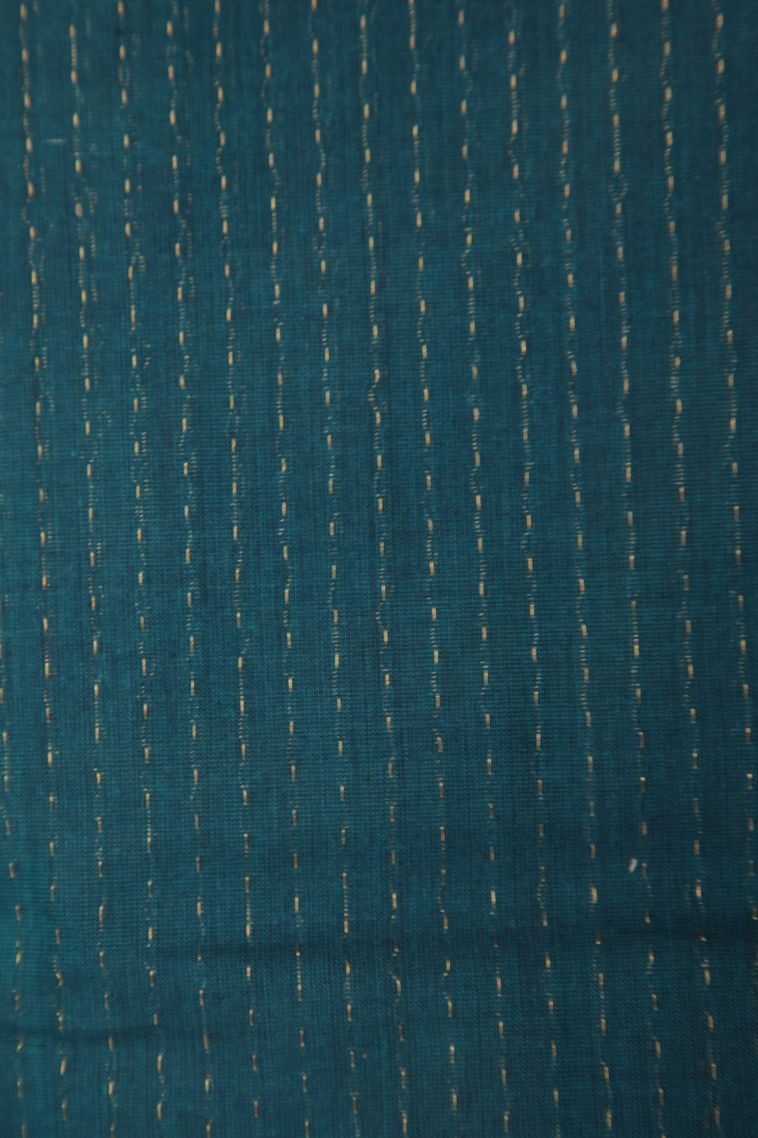 Cerulean Blue Kanchi Cotton Sarees with Without Zari Zari Paisley (mango Design) view 3