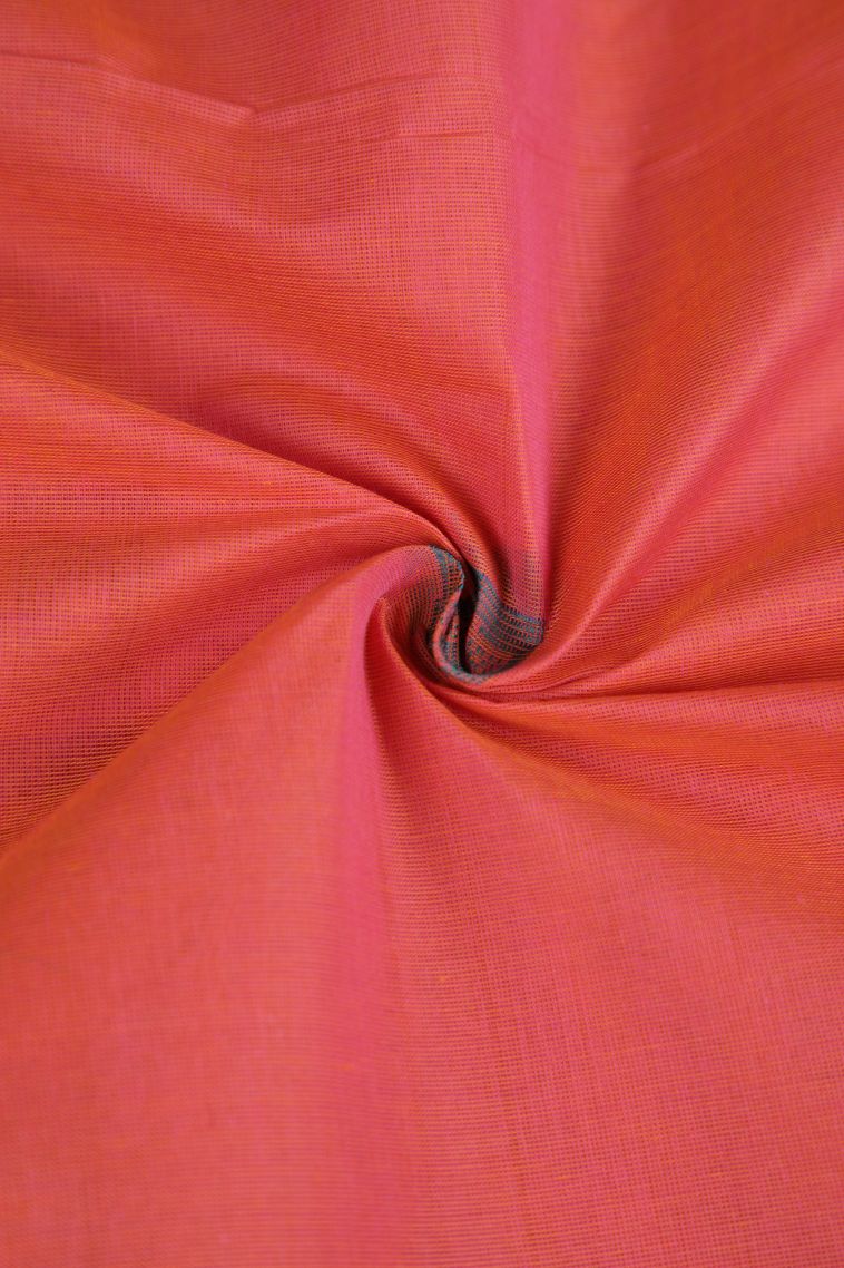 Dawn Red Pure Handloom Kovai Cotton with Without Zari Zari Geometric Shapes view 4