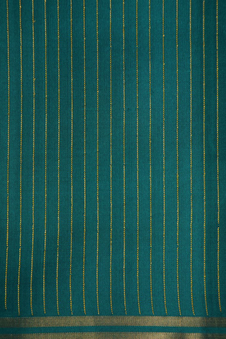 Merigold Orange Soft Silk Saree with Gold Zari Checks view 3