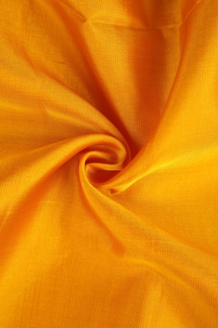Merigold Orange Soft Silk Saree with Gold Zari Checks view 4
