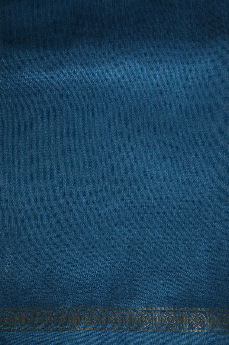 Sky Blue Raw Silk Sarees with Without Zari Zari Floral Patterns view 3