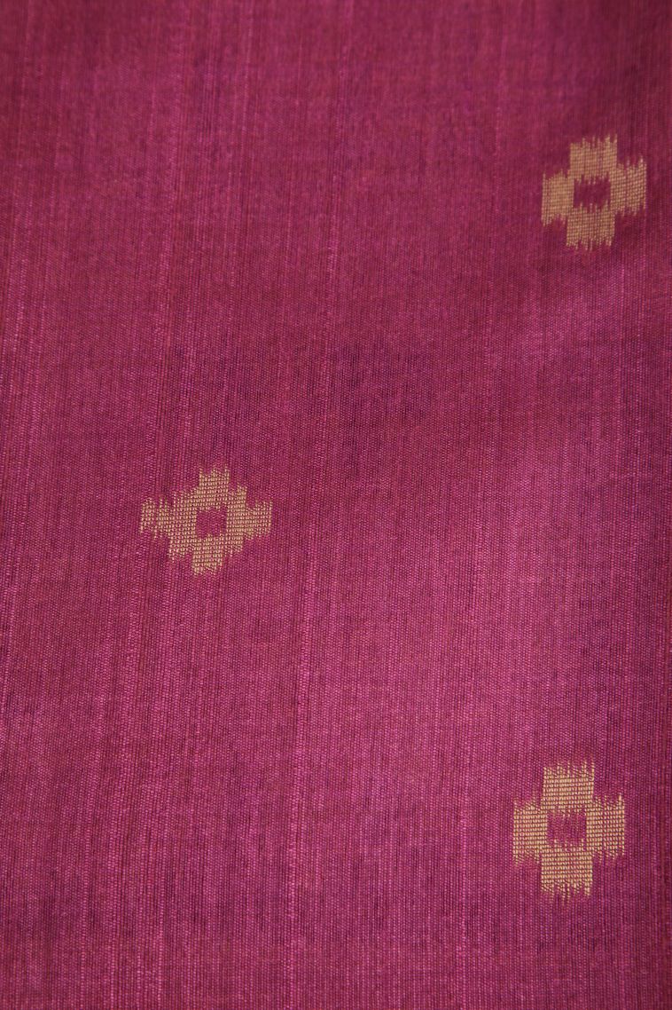 Cerulean Blue Semi Tussar Silk with Gold Zari Buttis (small Dots Or Motifs) view 3