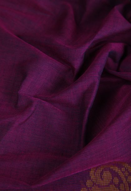 Magenta  Pink Pure Handloom Kovai Cotton with Without Zari Zari Floral Patterns