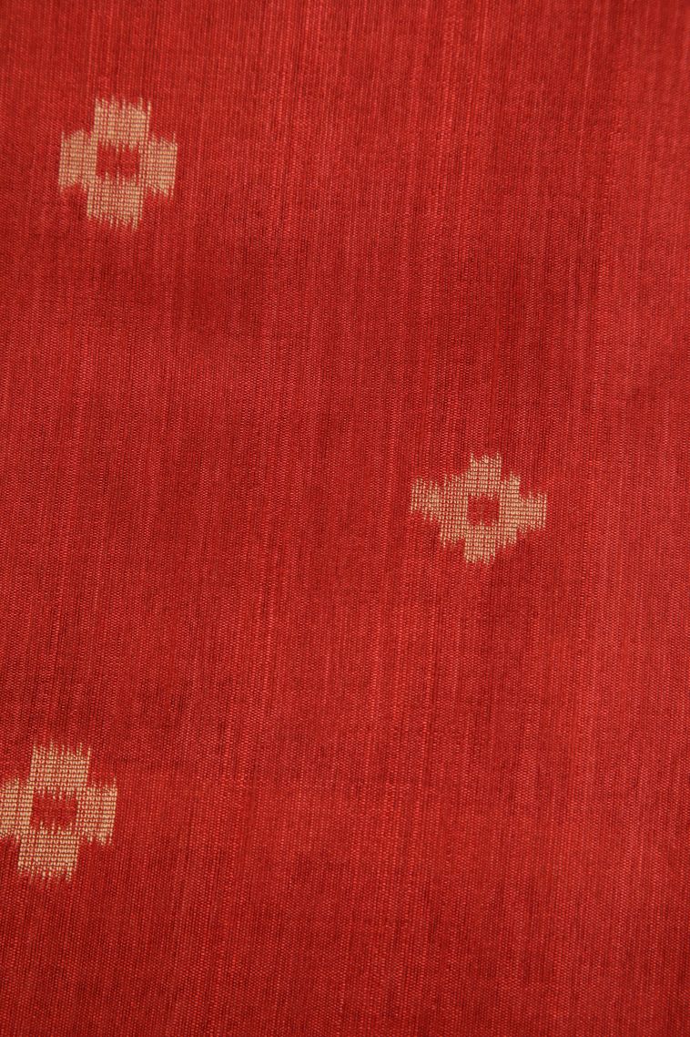 Cobalt Blue Semi Tussar Silk with Gold Zari Buttis (small Dots Or Motifs) view 3