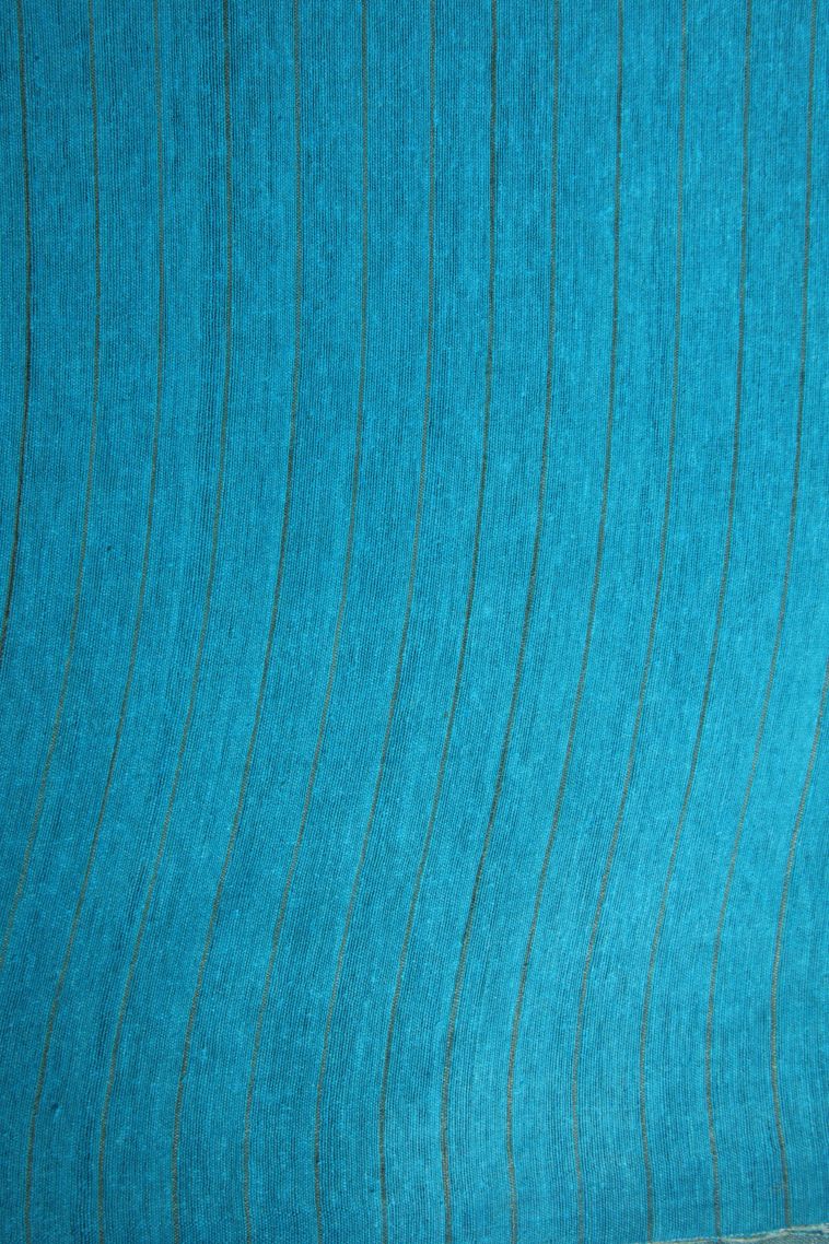 Sapphire Blue Jute Sarees with Without Zari Zari Plain view 3