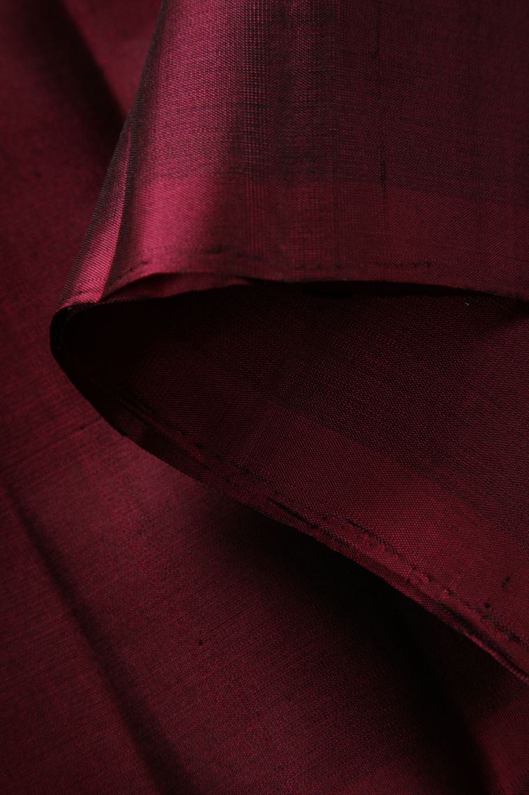 Penny Brown Soft Silk Saree with Silver Zari Stripes view 4