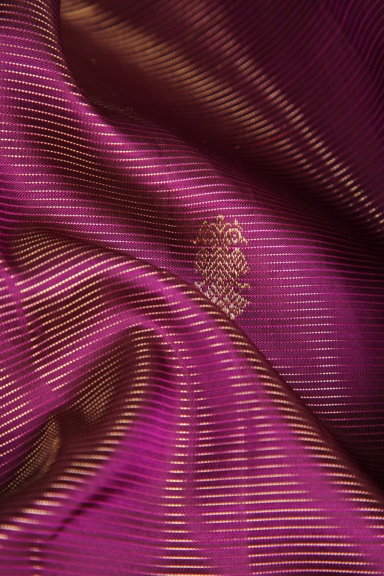Jam Purple Kanchipuram Silk Sarees with Gold Zari Buttis (small Dots Or Motifs) view 4