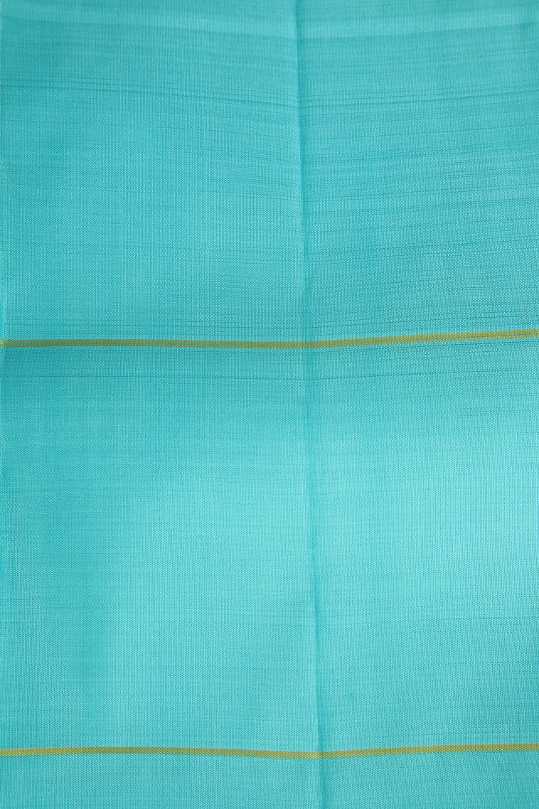 Lemon Yellow Kanchipuram Silk Sarees with Gold Zari Plain view 3