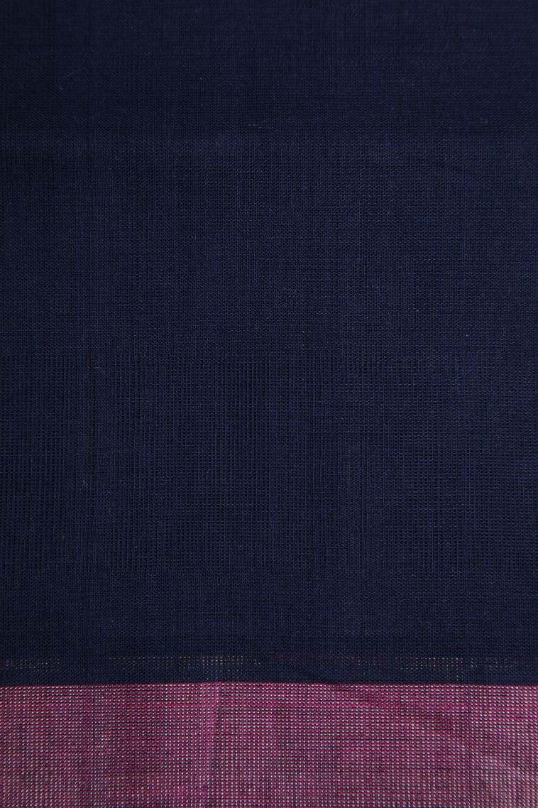 Gray Black Pure Handloom Kovai Cotton with Without Zari Zari Peacock Motifs view 3