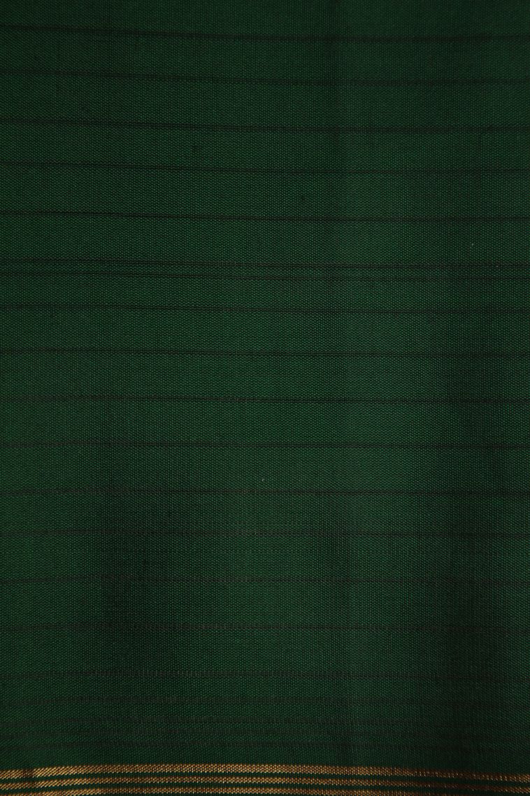 Coconut White Soft Silk Saree with Gold Zari Checks view 3