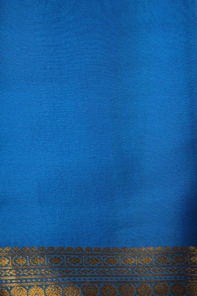 Viola Purple Mysore Silk with Gold Zari Plain view 3