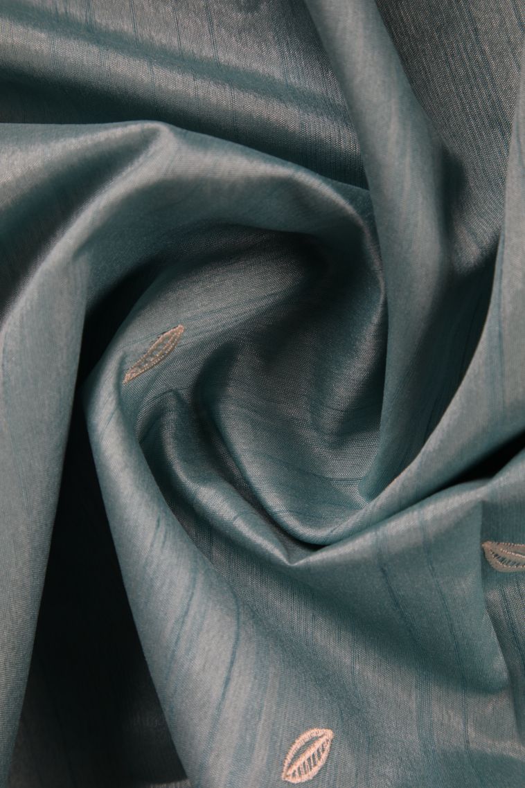 Stone Blue Semi Tussar Silk with Without Zari Zari Buttis (small Dots Or Motifs) view 4