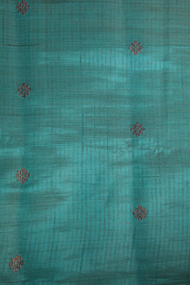 Sapphire Blue Semi-rasal Printed with Without Zari Zari Floral Patterns view 3
